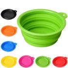 Food Water Collapsible Pet Bowl , Colorful Portable Dog Bowl Collapsible