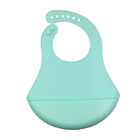 High quality soft food grade silicone material waterproof silicone baby bib easily wipes clean