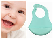 High quality soft food grade silicone material waterproof silicone baby bib easily wipes clean