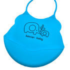 Wholesale Customized Fancy Cartoon Printing Soft Waterproof Silicone Baby Bib Useful Reusable Baby Eating Tool