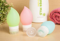 Short Tour Silicone Travel Containers Drop Shape Silicone PP With Plastic Lid