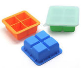 Fancy reusable silicone 4 square  ice cube tray high quality silicone food gtade  ice mold bar tool wine tool