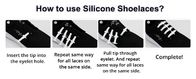 Curly Elastic Silicone Shoe Laces , Flat V - Tie Silicone No Tie Laces