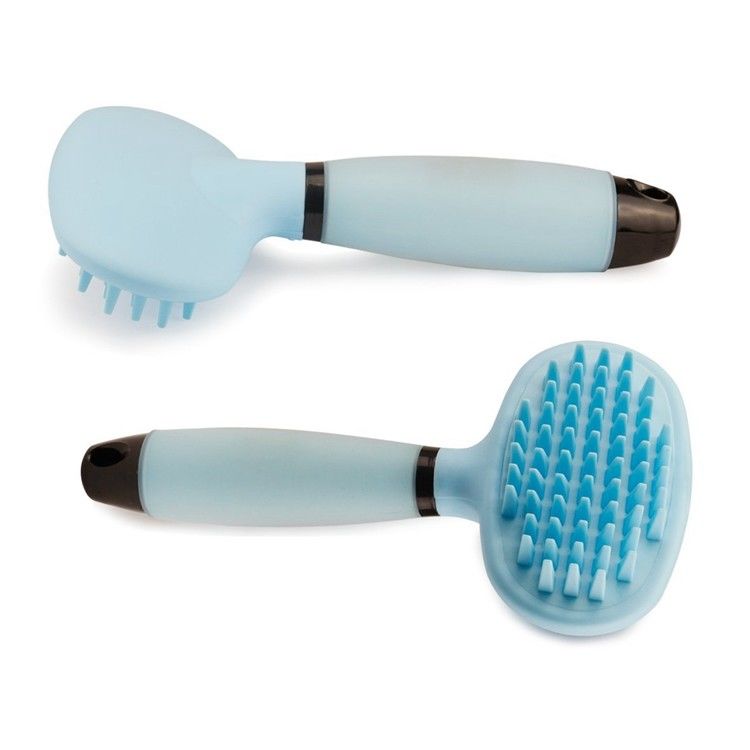 Bathing Grooming Silicone Pet Supplies Brush Comb Custom Color With Soft Massage Pins