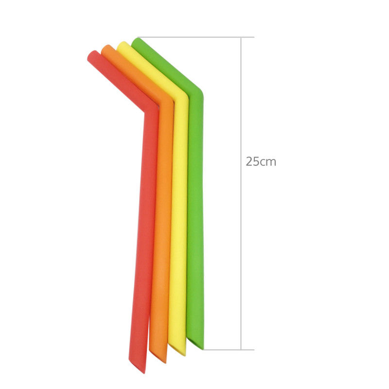 Tasteless Silicone Rubber Reuse Straws , Non Teeth Chipping Rubber Drinking Straws