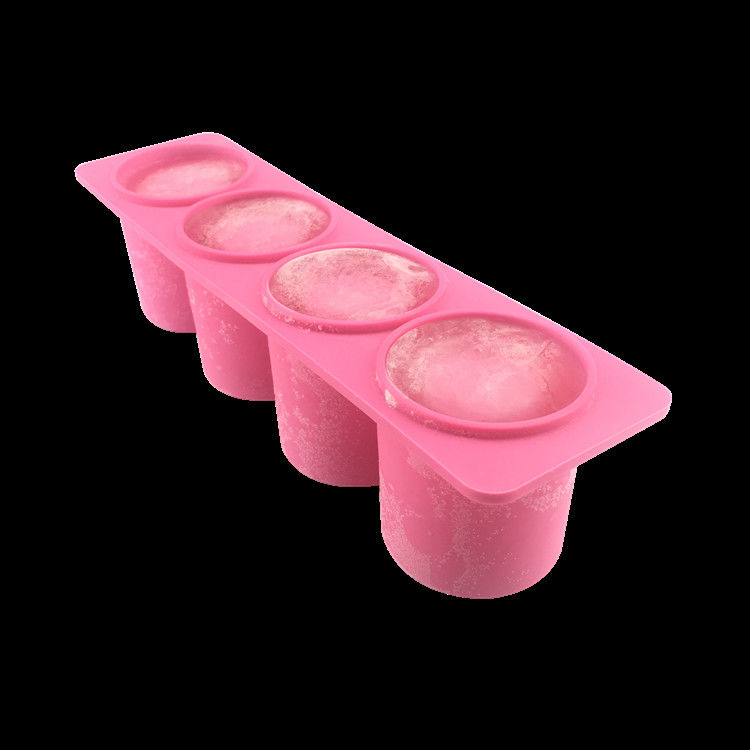 Pink Orange Fun Silicone Ice Cube Trays , Novelty Silicone Ice Molds Lightweight