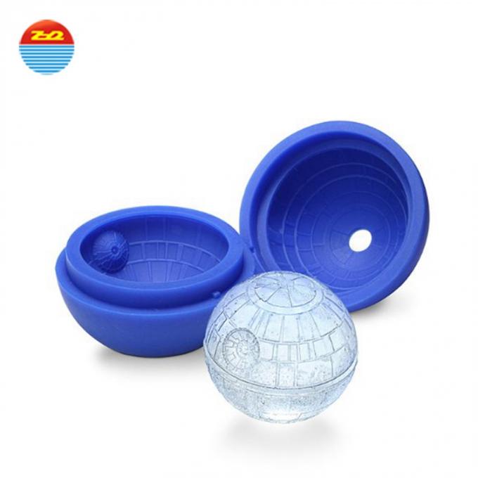Big Large Unique Silicone Ice Molds , Death Star Round Large Silicone Ice Molds