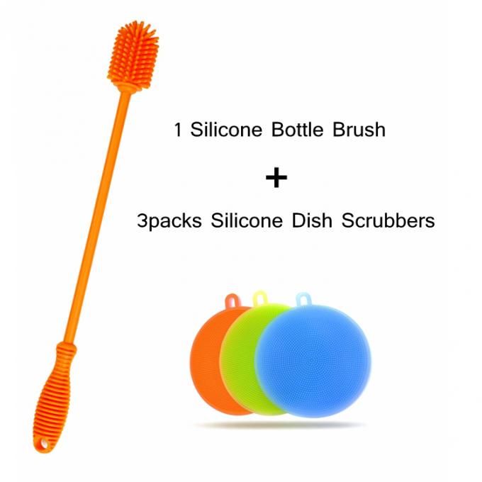 Custom Silicone Kitchen Brush Washing Tool Print Customized Logo No Bacteria