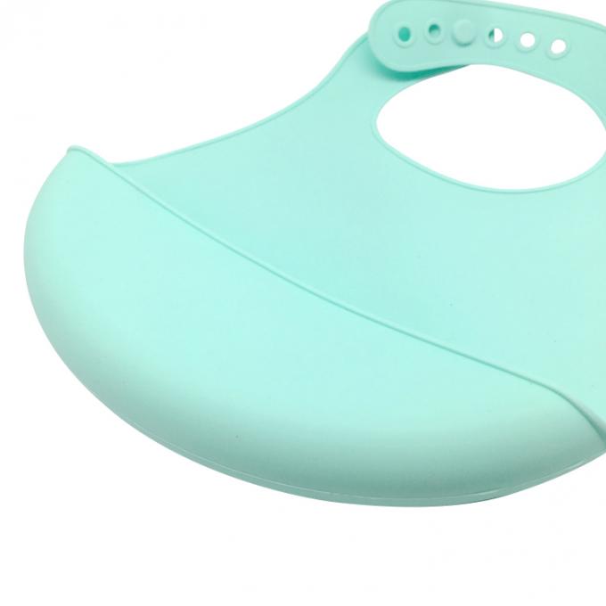 Non Toxic Soft Fancy Best Silicone Pinafore Drool Baby Bib with food crumb catcher with snaps