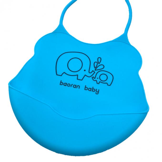 Adjustable Snaps Portable Easy Clean Crumb Catcher Silicone Feeding Drool bib with Large Pocket for NewBorns Infant Baby Toddler