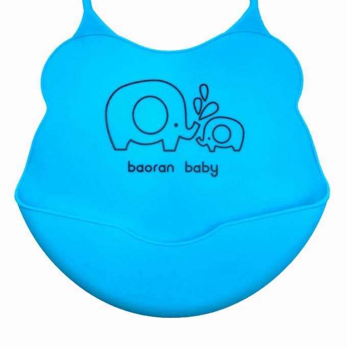 Wholesale Customized Fancy Cartoon Printing Soft Waterproof Silicone Baby Bib Useful Reusable Baby Eating Tool