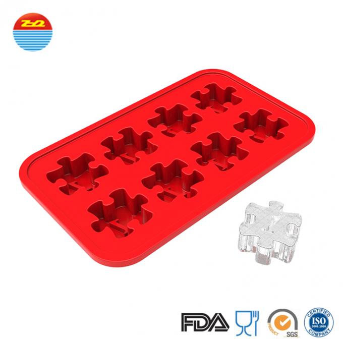 Custom Creative Funny Interesting Cute Design Puzzle Shape Ice Cube Maker Mould Silicone Ice Tray Mold