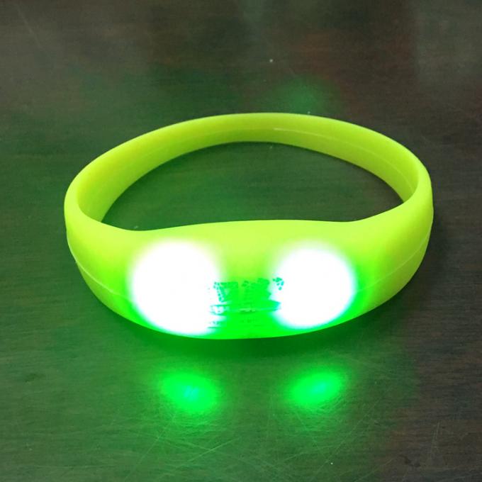 Silicone Custom Sound Activated Led Glow Light Up Concert Blinking Bracelet Wristband