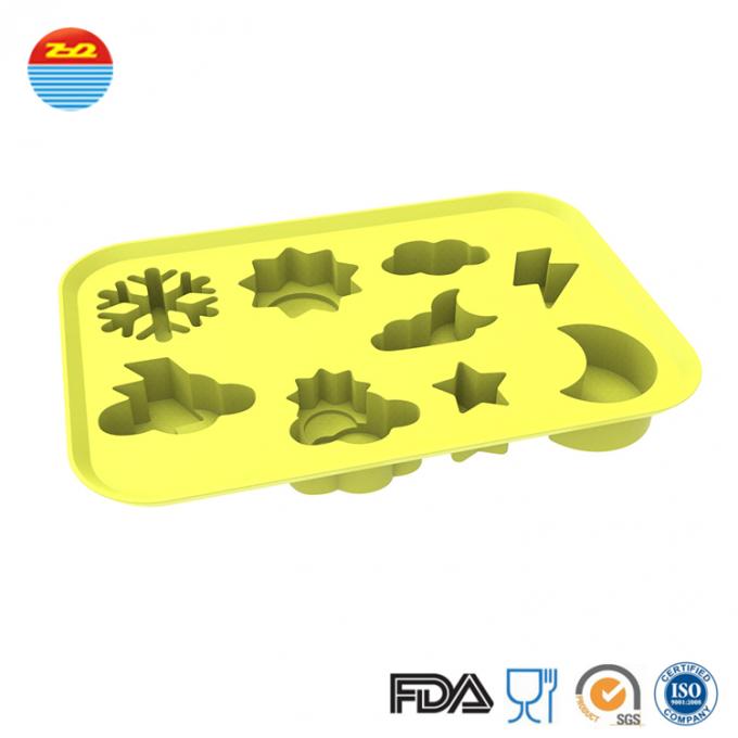 2018 new Novelty Christmas Weather Icons Cloudy Snowflake Lightning Dark Cloud Moon Star Sun Shape Ice Silicone Mold