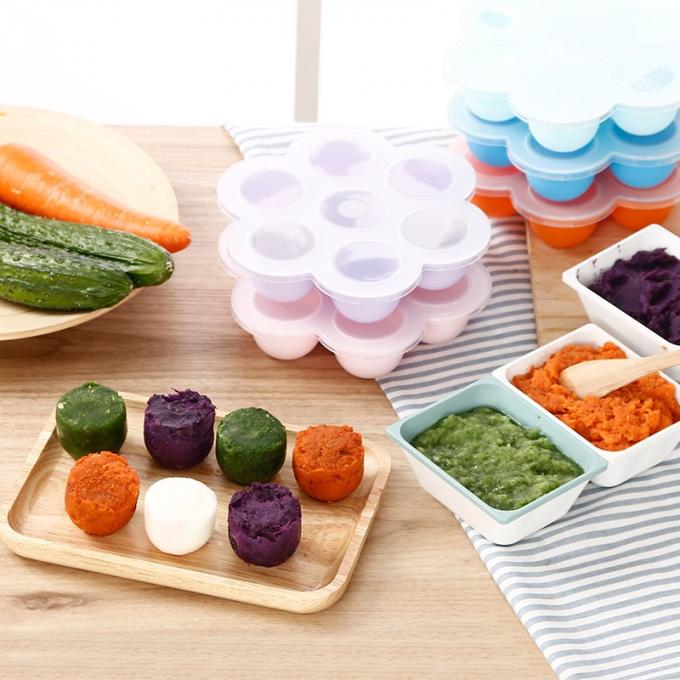 Baby Complementary Silicone Ice Trays Food Grade Customized Color With Lids