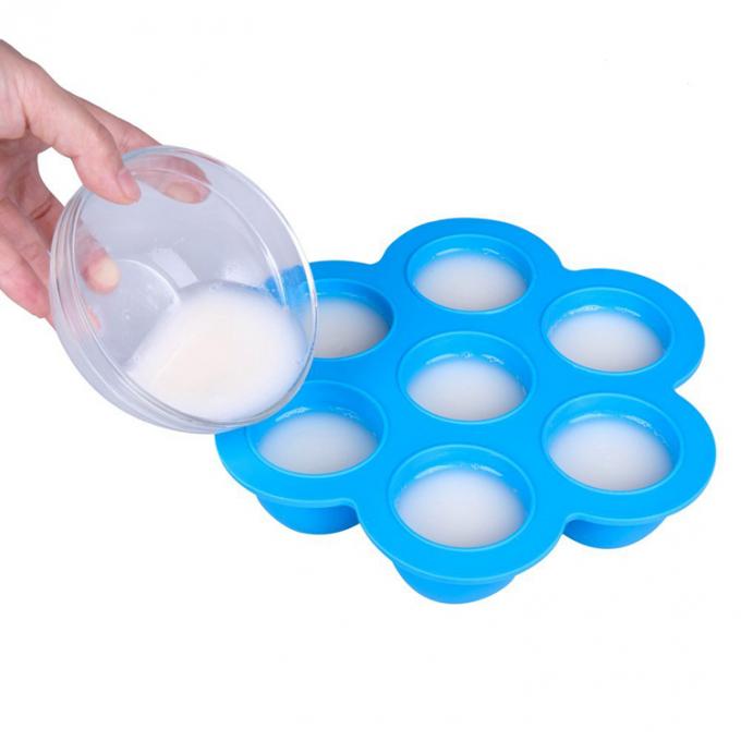 Egg Bites Mold Silicone Ice Trays Flower Shaped Plastic Cap Food Freezer Tray