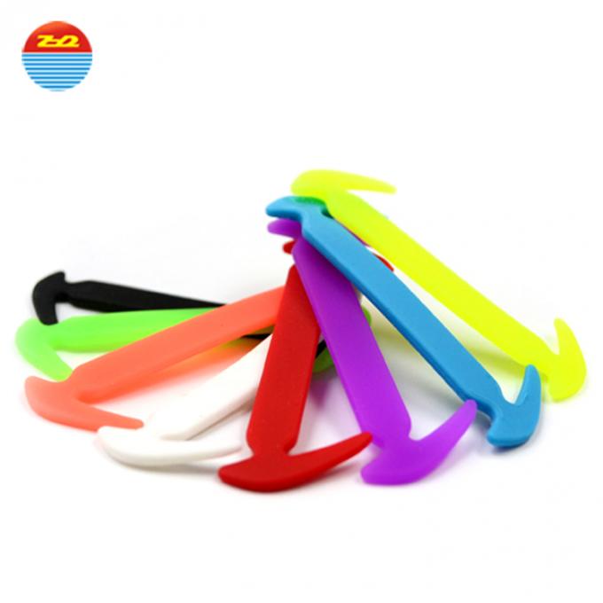 Curly Elastic Silicone Shoe Laces , Flat V - Tie Silicone No Tie Laces