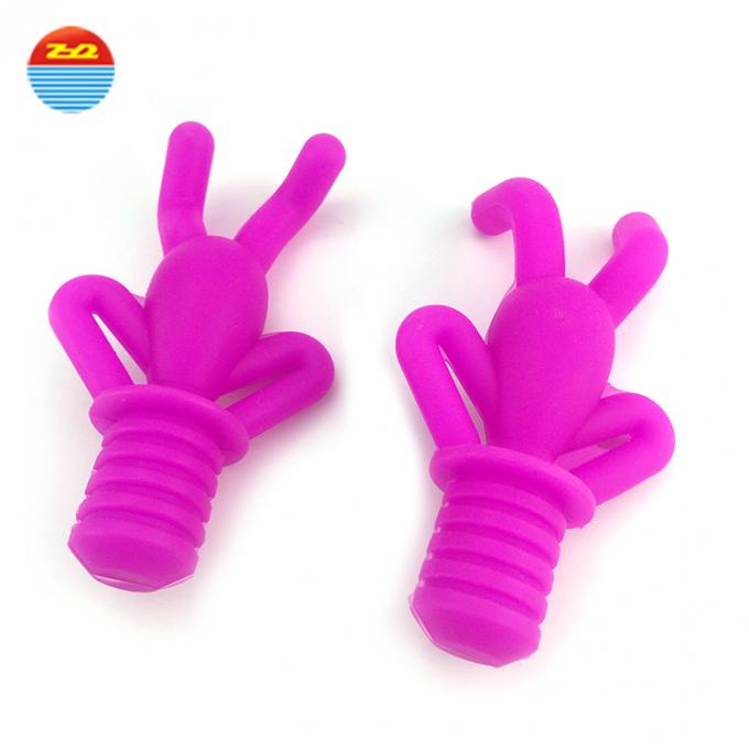 Non Spill Silicone Bar Accessories Decorative Wine Bottle Corks With Holder