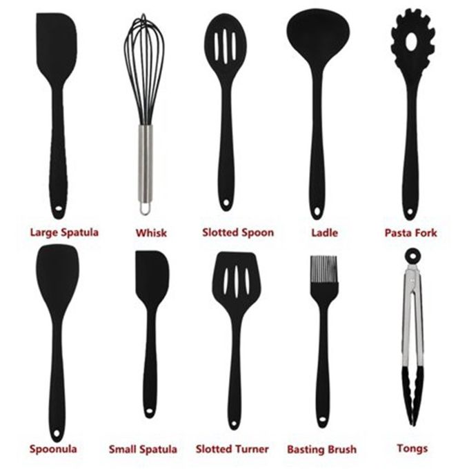 Stainless Steel Silicone Kitchen Utensils Resist Stains And Odor Easy To Cleaning