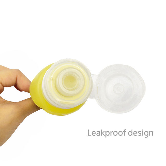 Shower Gel Lotion Refillable Travel Bottles , Soft And Smooth Silicone Squeeze Bottle
