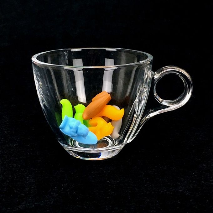 Tea Bag Holder Silicone Drink Markers Corrosion Resistance No Harm To Human Body