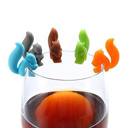 Cute Squirrel Shape Silicone Drink Markers Bottle Accessories Wine Glass Name Tags