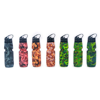Squeeze Silicone Water Bottle Reusable BPA Free Tasteless 750ml