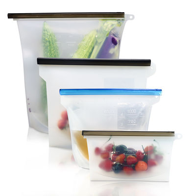 Odorless Silicone Food Bag For Freezing Multicolor Lightweight