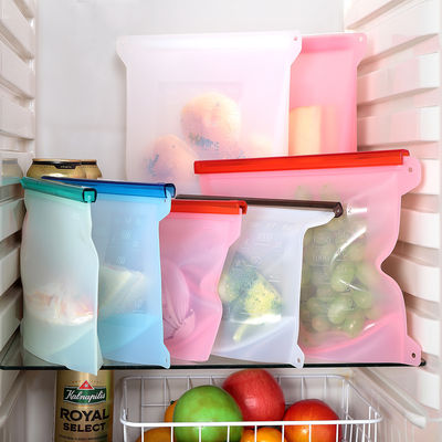 Odorless Silicone Food Bag For Freezing Multicolor Lightweight