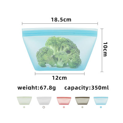 Practical Leakproof Silicone Fridge Bags , D Style 500ML Silicone Pouches For Food