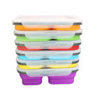 Rectangular Silicone Snack Box , Durable Collapsible Food Storage Container