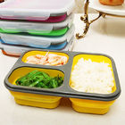 Rectangular Silicone Snack Box , Durable Collapsible Food Storage Container