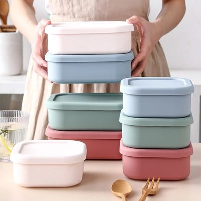 Square Odorless Silicone Lunch Container Box BPA Free Medium Size