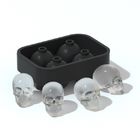 3D 6 Hole Skull Ice Cube Mold , BPA Free Skeleton Ice Cube Tray