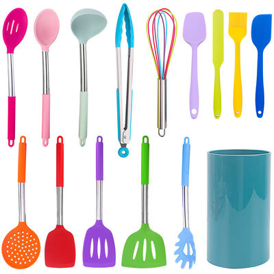 Durable Coloured Silicone Kitchen Utensils Practical Non Stick