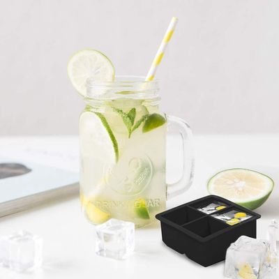 4 Holes Large Ice Cube Tray Tasteless Non Stick Microwave Safe