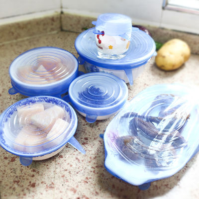 Leakproof Stretchable Silicone Food Covers Reusable Transparent