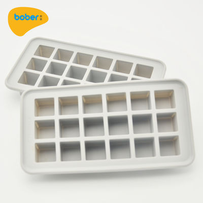 18 Holes Ice Cube Tray Silicone Stackable BPA Free Square Shape