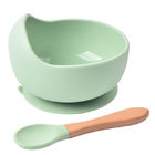 Washable Baby Feeding Tools Non Toxic , Heatproof Silicone Suction Bowl And Spoon