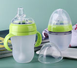 250ml Silicone Nipple Bottle , BPA Free Anti Colic Feeding Bottle With Cover