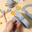FDA Durable Baby Feeding Tools Bear Palm Print Plate Multicolor