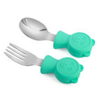 Durable Harmless Baby Fork And Spoon Set , Lightweight Baby Training Spoon And Fork