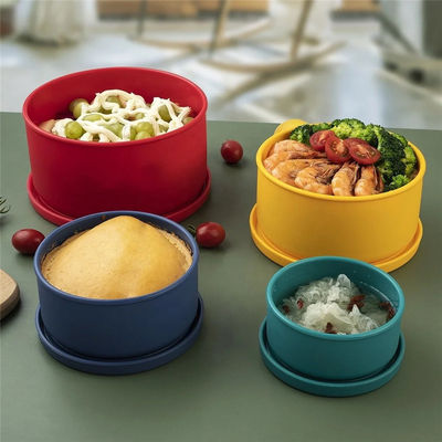 BPA Free Food Silicone Lunch Container Non Plastic Round Shape