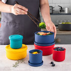 Harmless 2L Silicone Bowl With Lid , Multifunctional Silicone Pinch Bowls