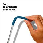 Straight Metal Straw Silicone Tip Portable , Stainless Steel Straw With Silicone Tip