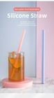 Collapsible Reusable Silicone Straw Multicolor Bendable For Drinking