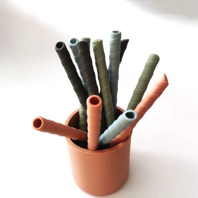 Nontoxic Reusable Silicone Straw Durable Leakproof Biscuits Shape