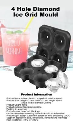 Portable Diamond Shaped Ice Cubes Mold Nontoxic Stackable Practical