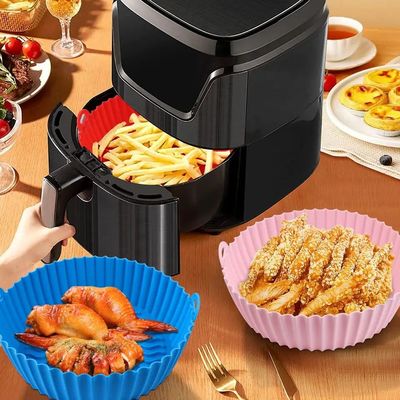 Odorless Silicone Airfryer Liners Leakproof , Nontoxic Silicone Trays For Air Fryer