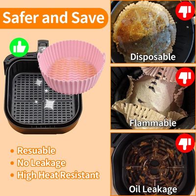 Odorless Silicone Airfryer Liners Leakproof , Nontoxic Silicone Trays For Air Fryer